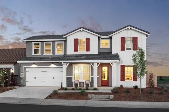 Reserve at The Ranch Mykonos Farmhouse Exterior Elevation Farmhouse Palette 4 Level